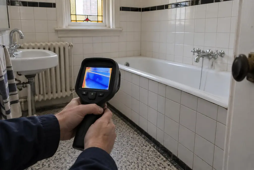 Lekdetectie Huizen – onderzoek in een badkamer van een oudere woning