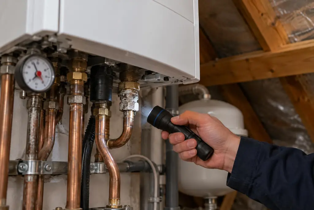 Lekdetectie Huizen – cv-ketel en leidingen op zolder