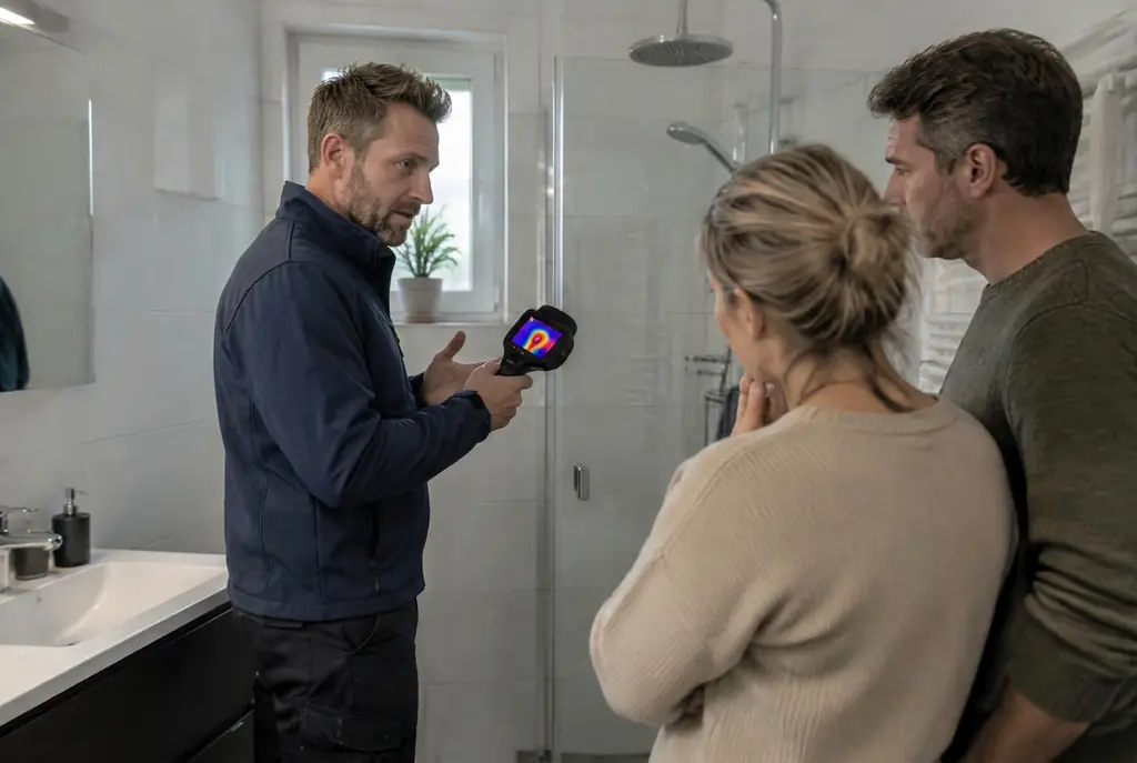 Lekdetectie Huizen – specialist legt bevindingen uit aan bewoner